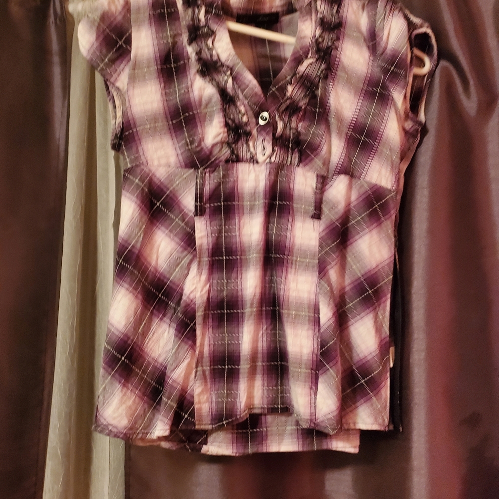 Purple plaid shirt
